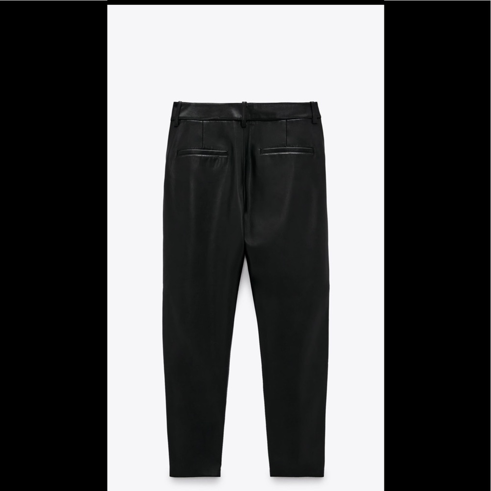New Zara Faux Leather Pants Black - Picture 8 of 13